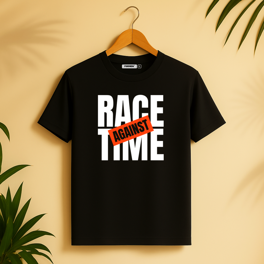 Race against time T-Shirt. Premium Polyester Streetwear Tee.