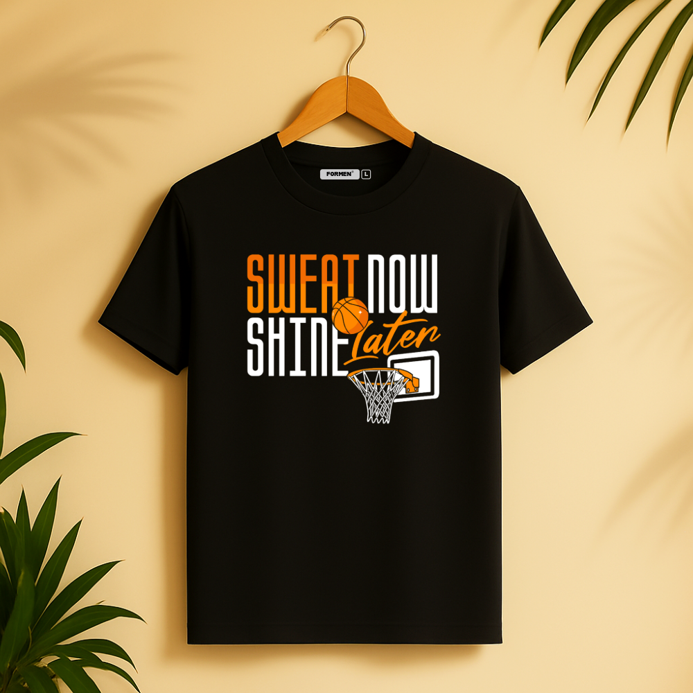 Sweat now shine later T-Shirt. Premium Polyester Streetwear Tee.
