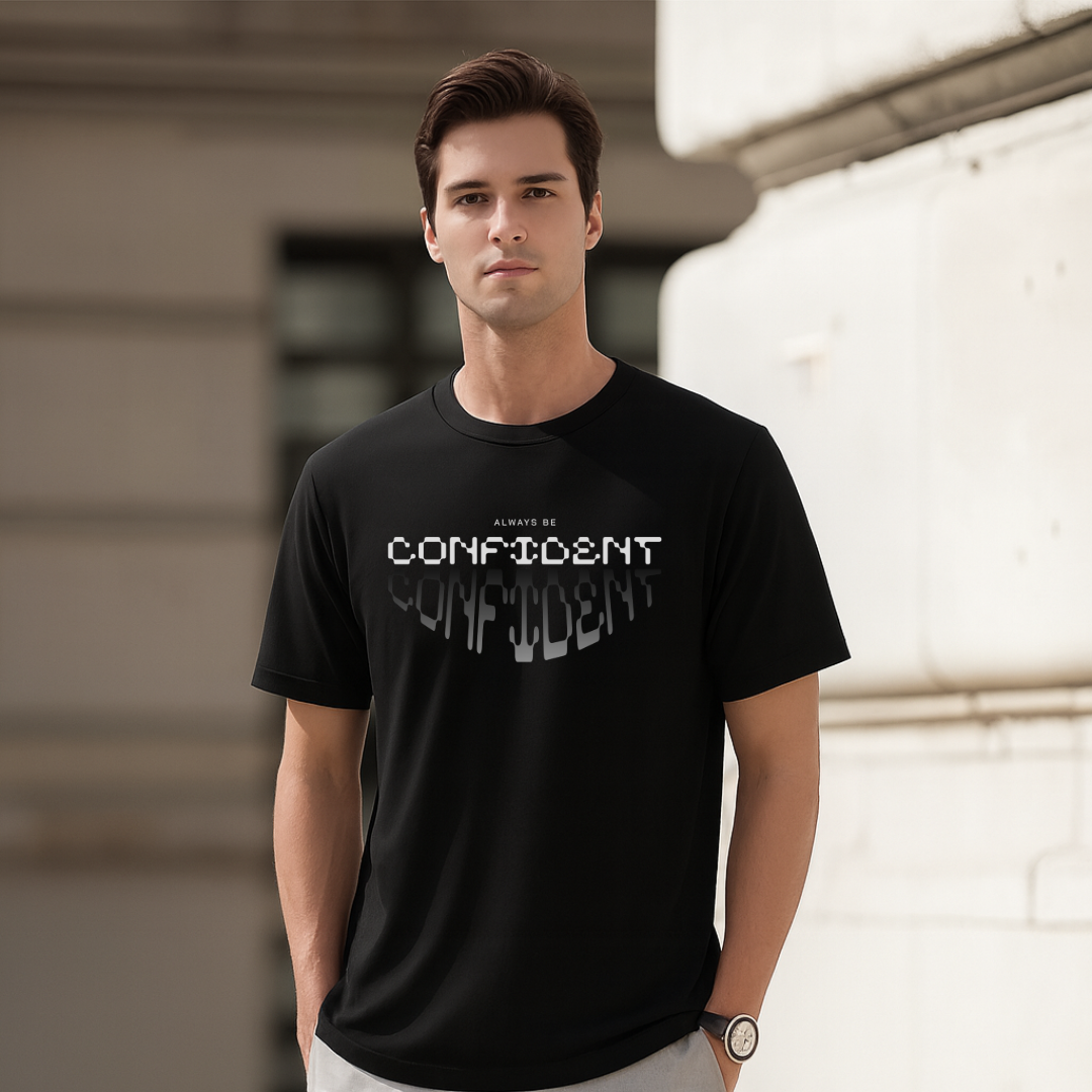 Confident  T-Shirt. Premium Polyester Streetwear Tee.