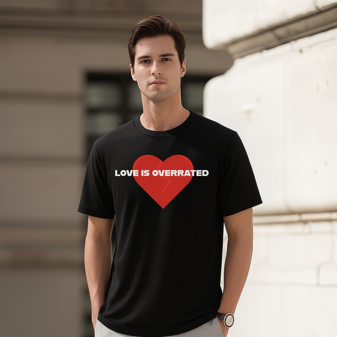 Love is Overrated T-Shirt. Premium Polyester Streetwear Tee