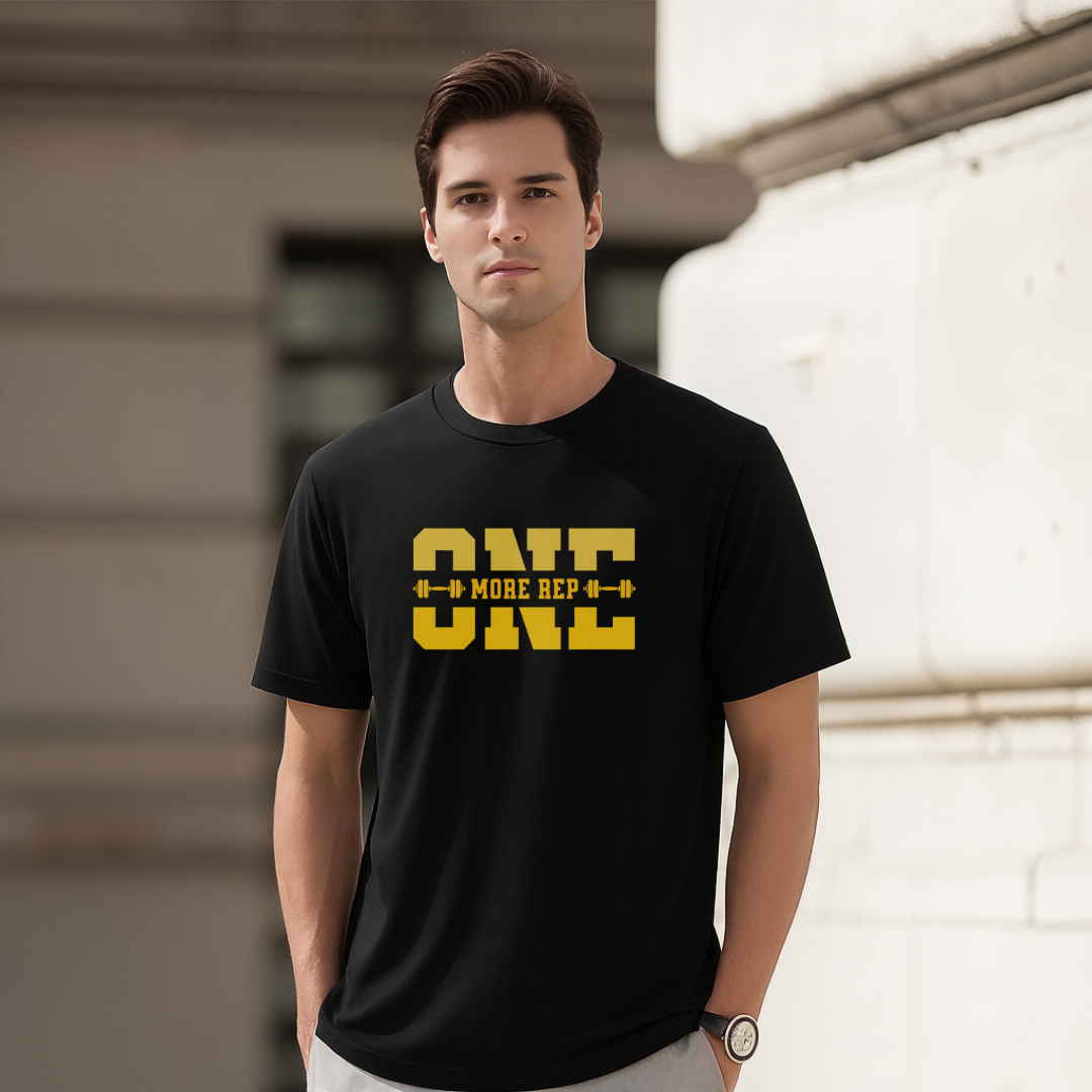 One More Rep T-Shirt. Premium Polyester Streetwear Tee.