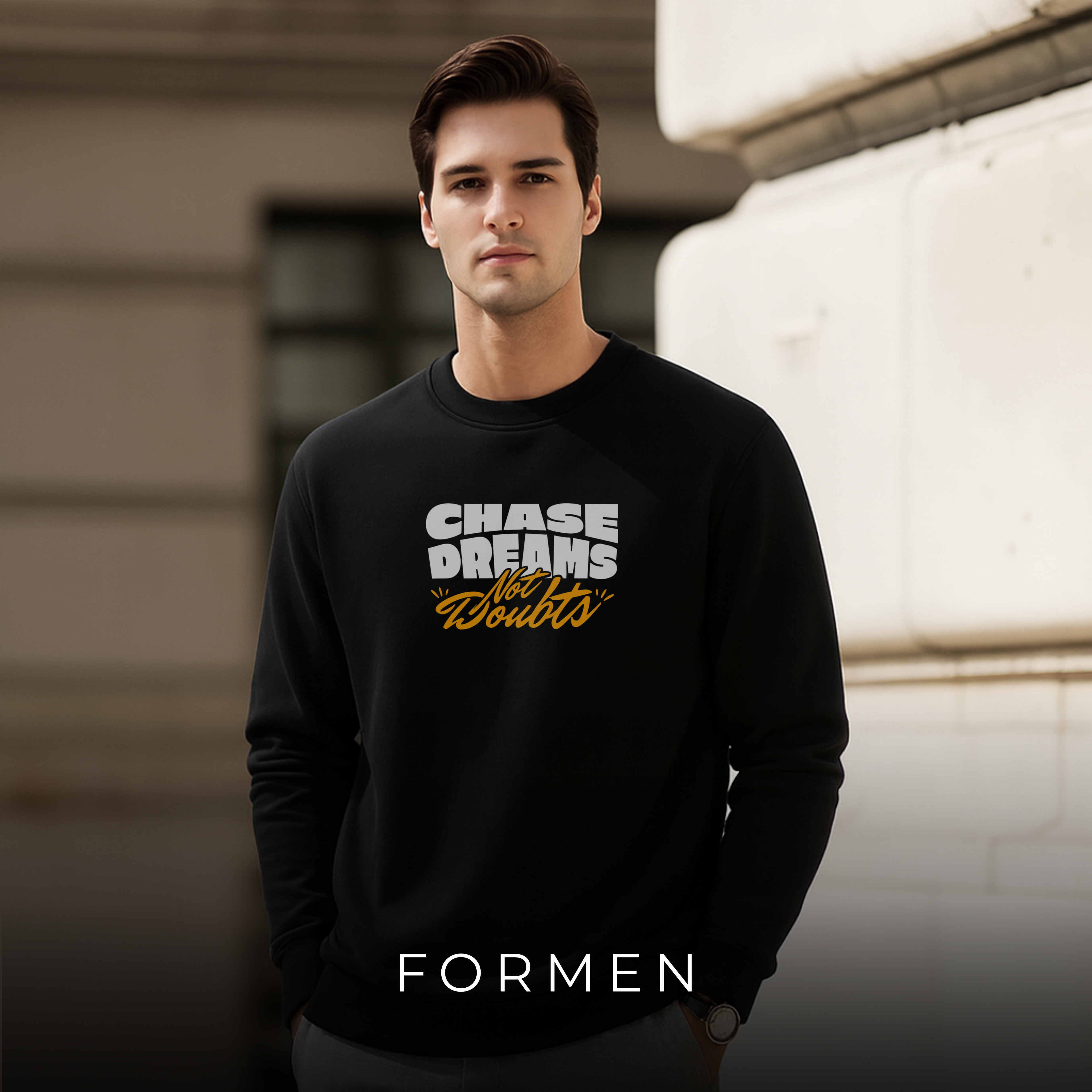 Chase Dreams Not Doubts Sweatshirt. Premium Luxury Streetwear Sweatshirt for Winter.