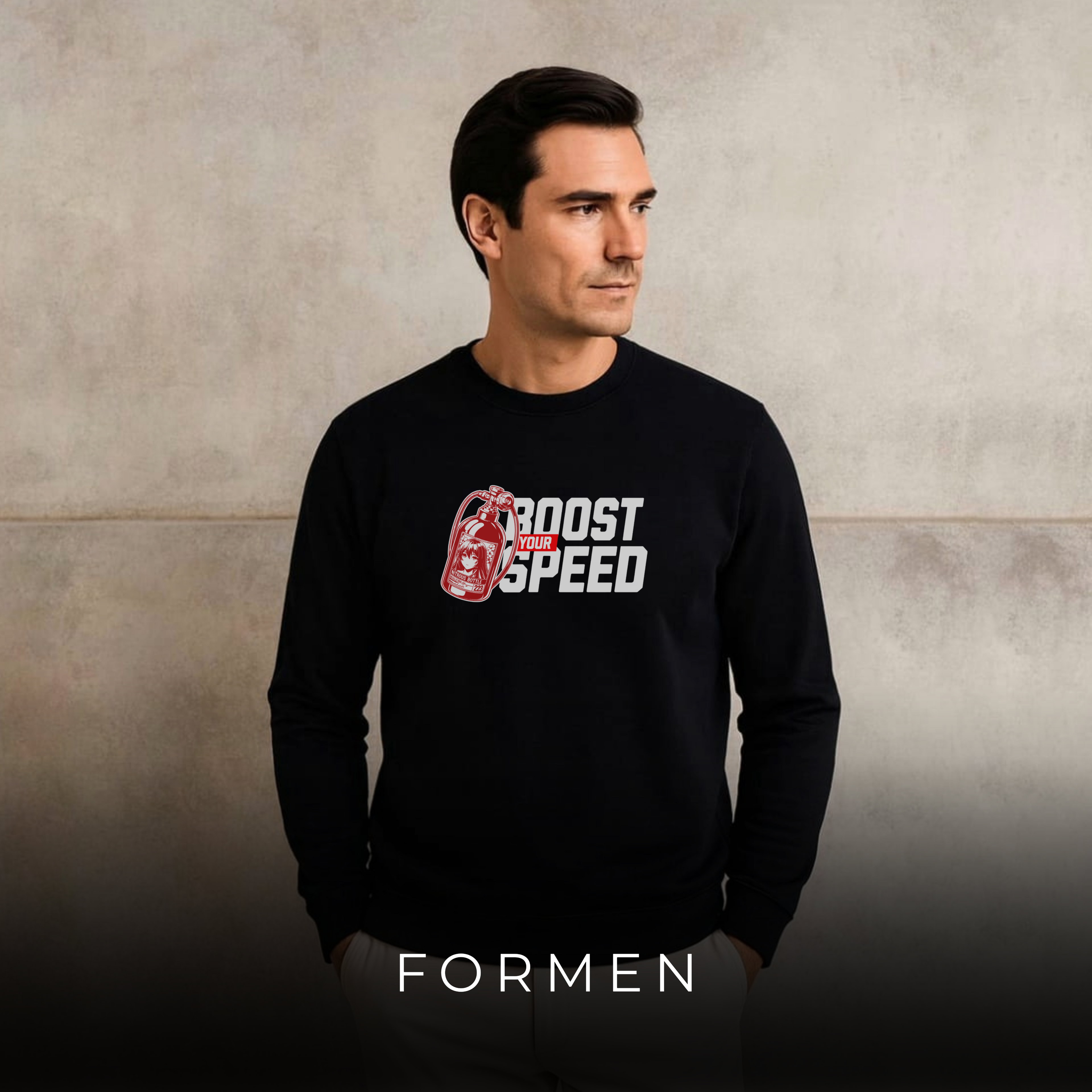 Boost Your Speed Sweatshirt. Premium Luxury Streetwear Sweatshirt for Winter.
