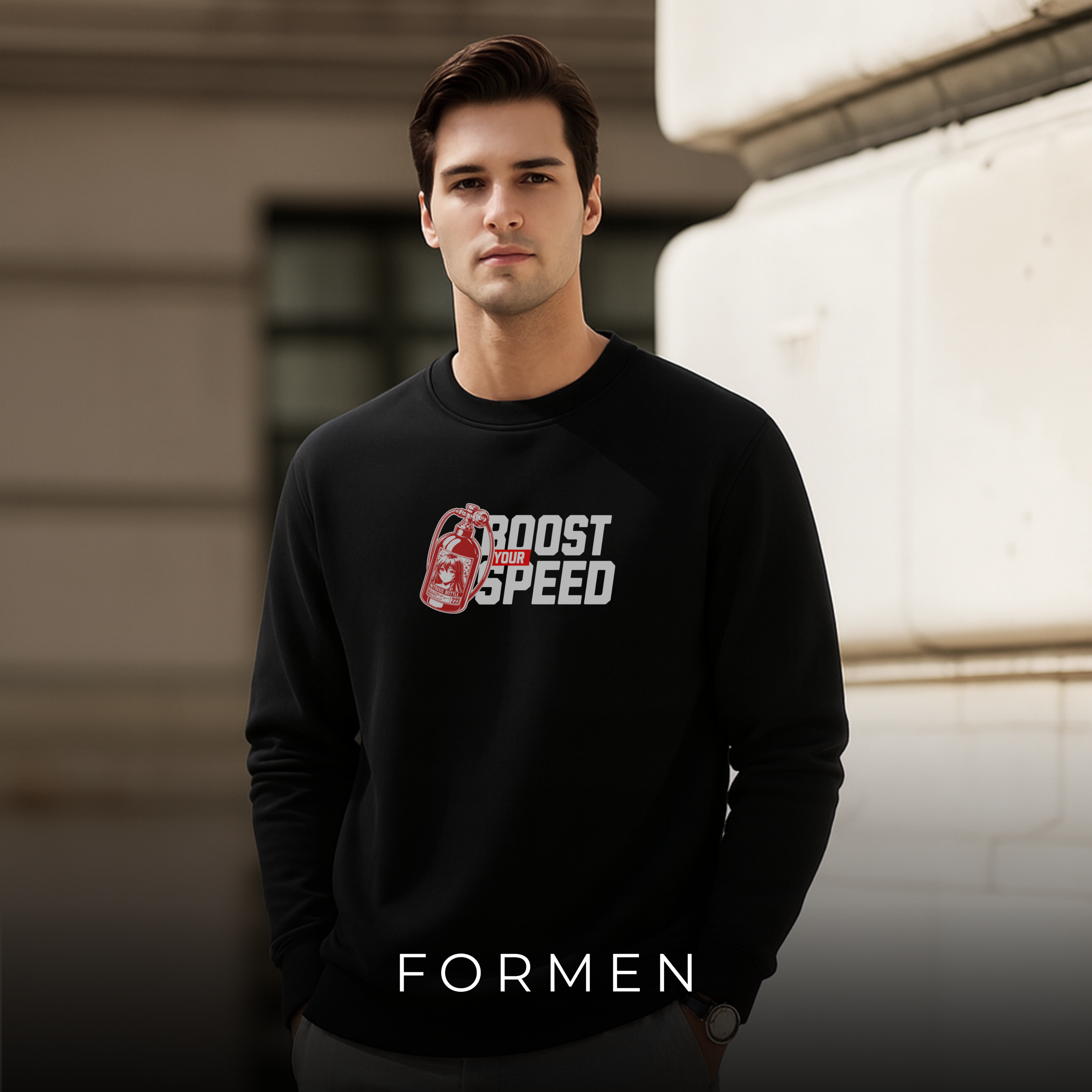 Boost Your Speed Sweatshirt. Premium Luxury Streetwear Sweatshirt for Winter.